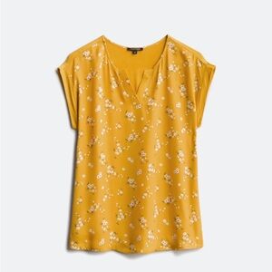 Reece Mixed Media Gold Floral Top